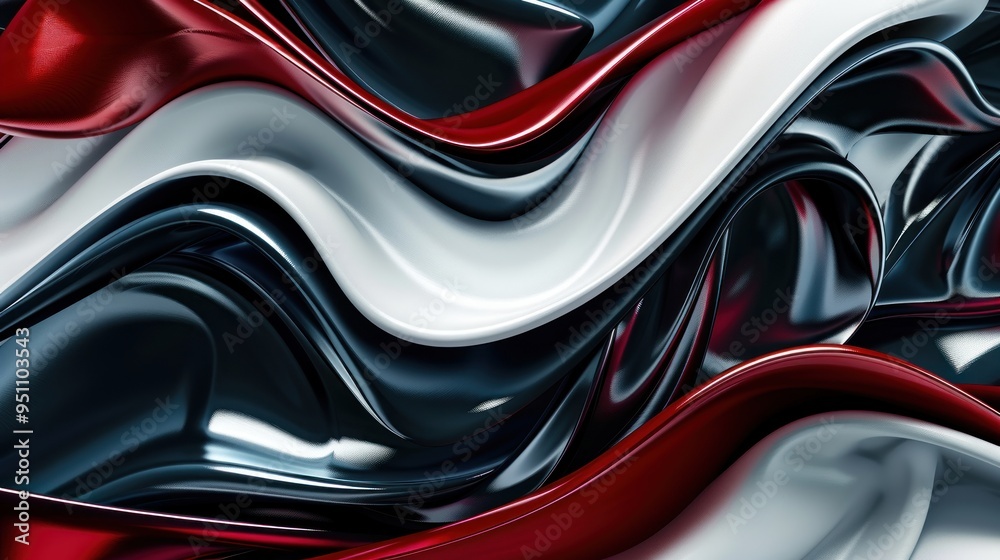 Abstract Red, White, and Blue Wavy Pattern Abstract Red, White, and Blue Wavy Pattern