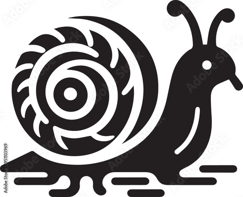 Snail Silhouette flat illustration, Snail - minimalist and simple silhouette vector