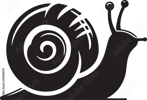 Snail Silhouette flat illustration, Snail - minimalist and simple silhouette vector