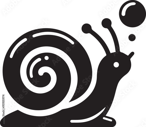 Snail Silhouette flat illustration, Snail - minimalist and simple silhouette vector