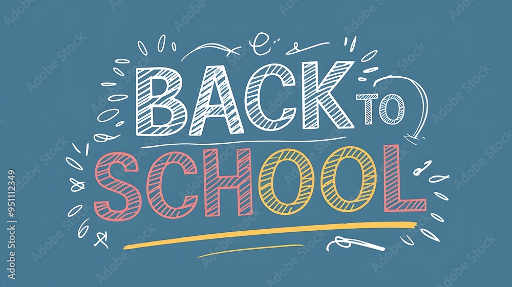 Obraz premium Colorful. back to school, poster, banner, message on blackboard with books and chalks - education concept, back to school banner, 