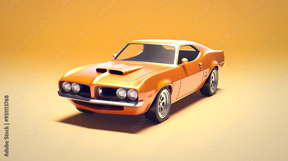 Obraz premium Muscle Car 3d cartoon style