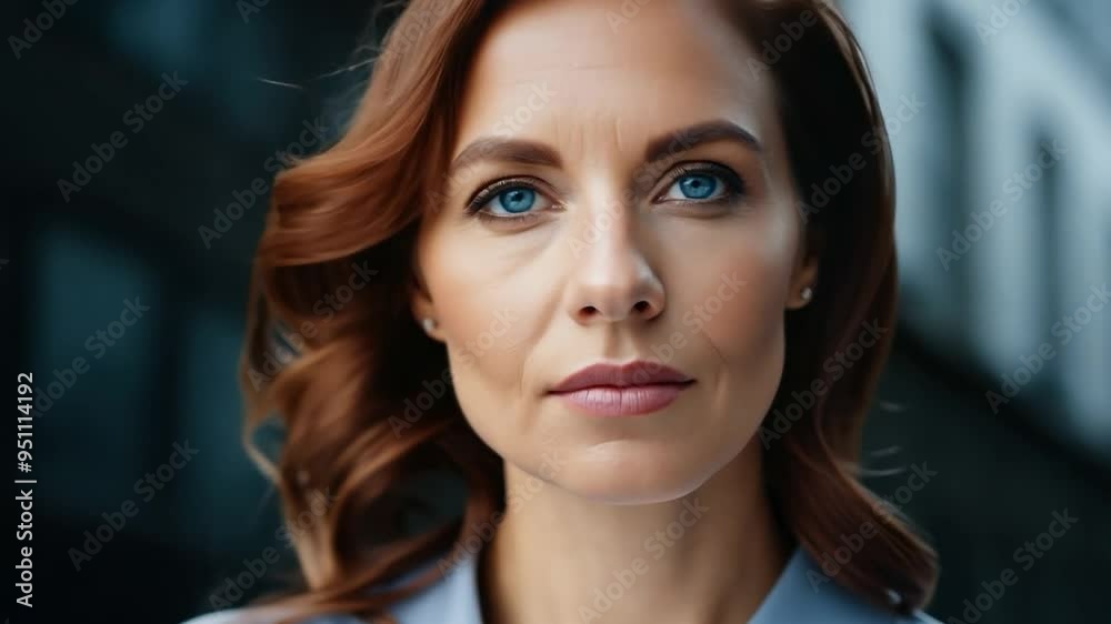 Woman looking posing showing facial expressions