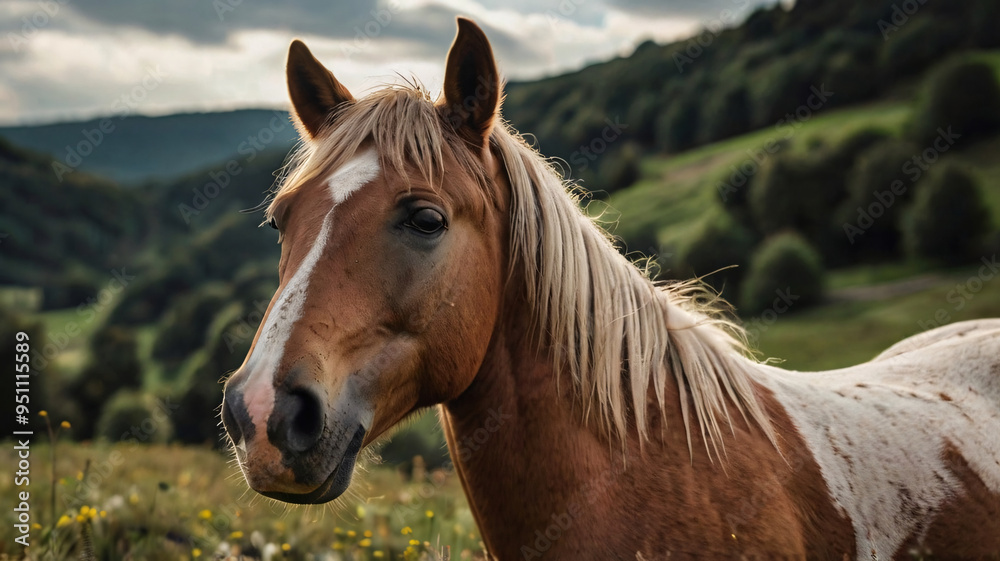 Closeup brown horse face. Closeup brown horse face.