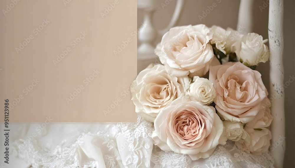 Obraz premium A solid color, like beige or soft pink, that provides a clean and unintrusive backdrop