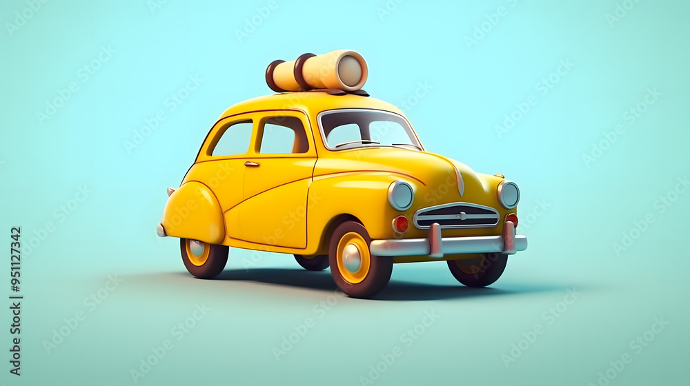 Obraz premium Petrol Car Gasoline Car 3d cartoon style