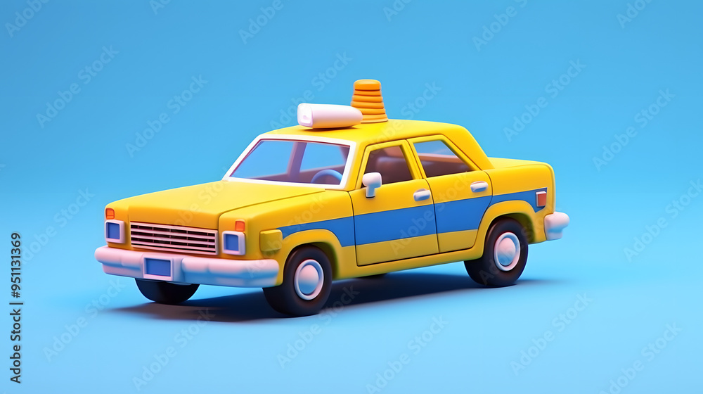 Police Car 3d cartoon style Police Car 3d cartoon style