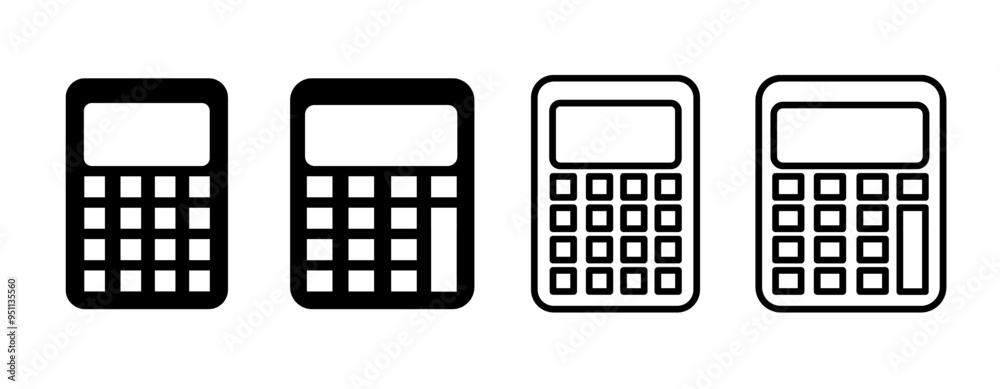 set of calculator icon vector on isolated for business set of calculator icon vector on isolated for business