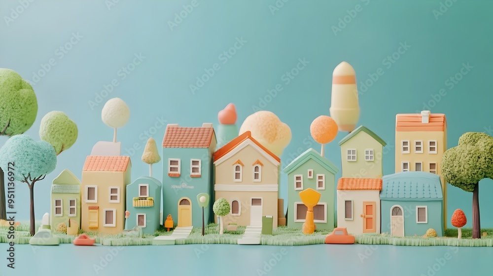 Sustainable 3D Clay Neighborhood with Energy Efficient Homes Sustainable 3D Clay Neighborhood with Energy Efficient Homes