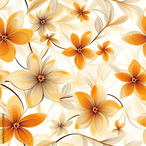 Abstract Flower Pattern Design, Illustration Background