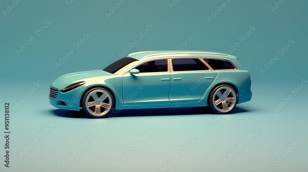 Fototapeta premium Shooting car 3d cartoon style