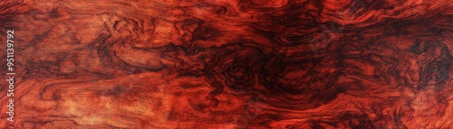 Rich, intricate wood texture featuring deep red and brown tones with natural patterns, ideal for backgrounds or design elements.