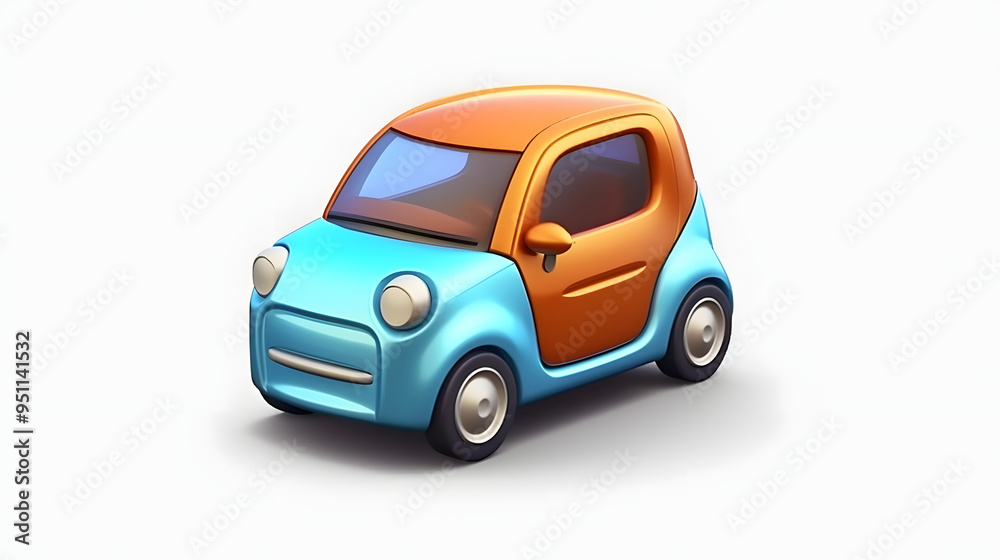 Subcompact Car 3d cartoon style Subcompact Car 3d cartoon style