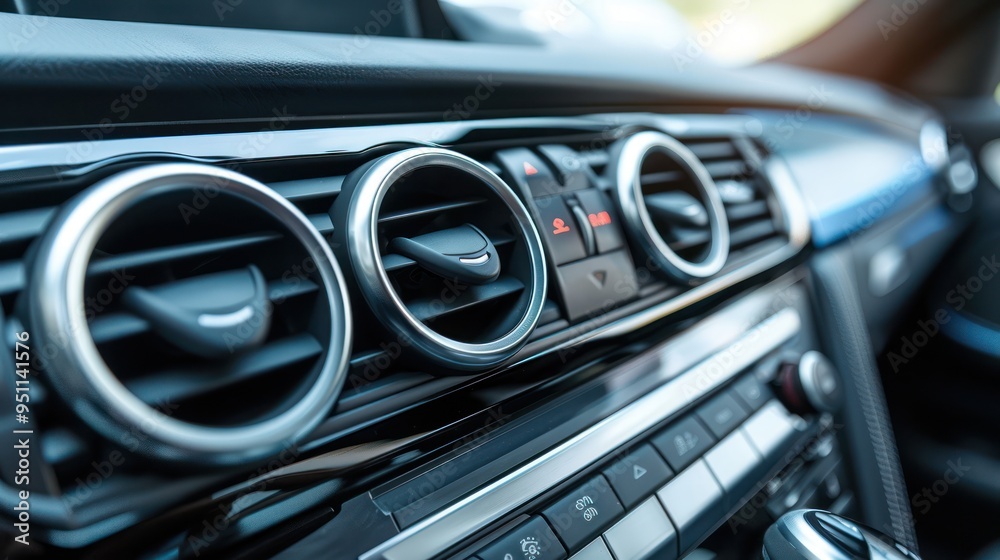 Close-up of Air Vents in a Modern Car Close-up of Air Vents in a Modern Car