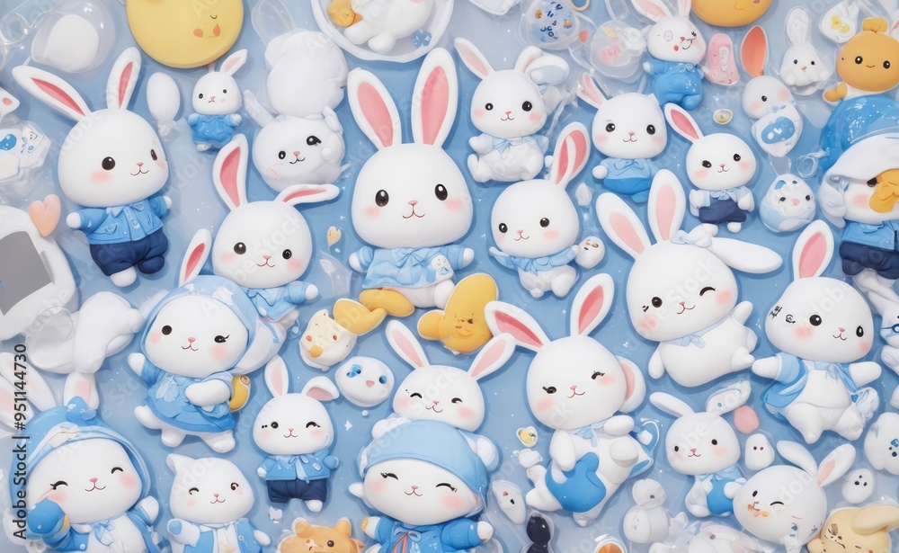 Fototapeta premium Cute rabbit wallpaper HD background