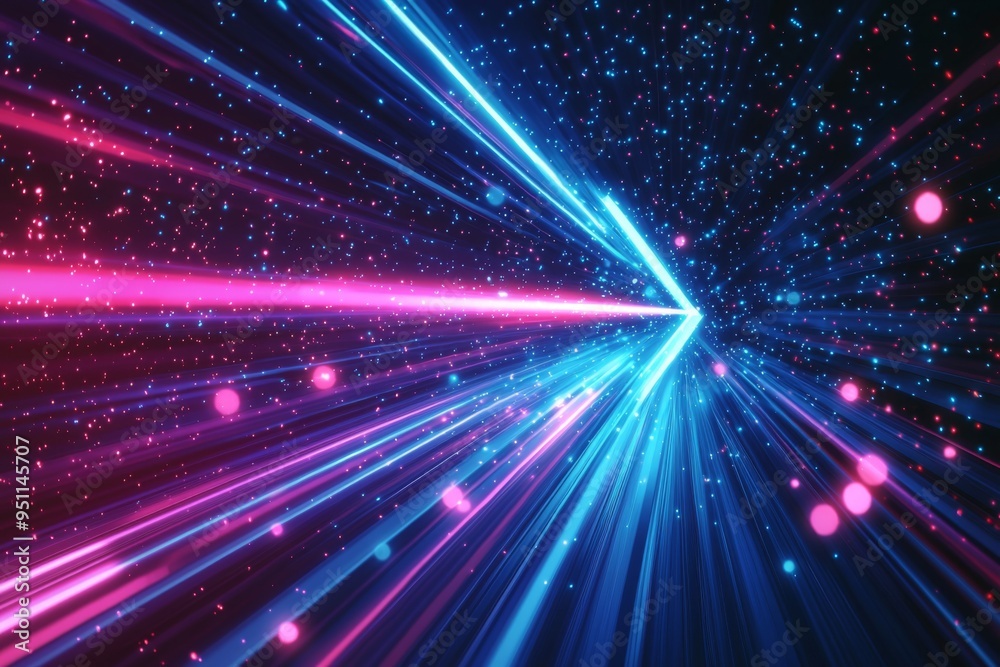 Naklejka premium Abstract motion speed glowing effect background created with Generative AI