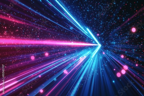 Abstract motion speed glowing effect background created with Generative AI