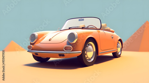 Targa Car 3d cartoon style photo