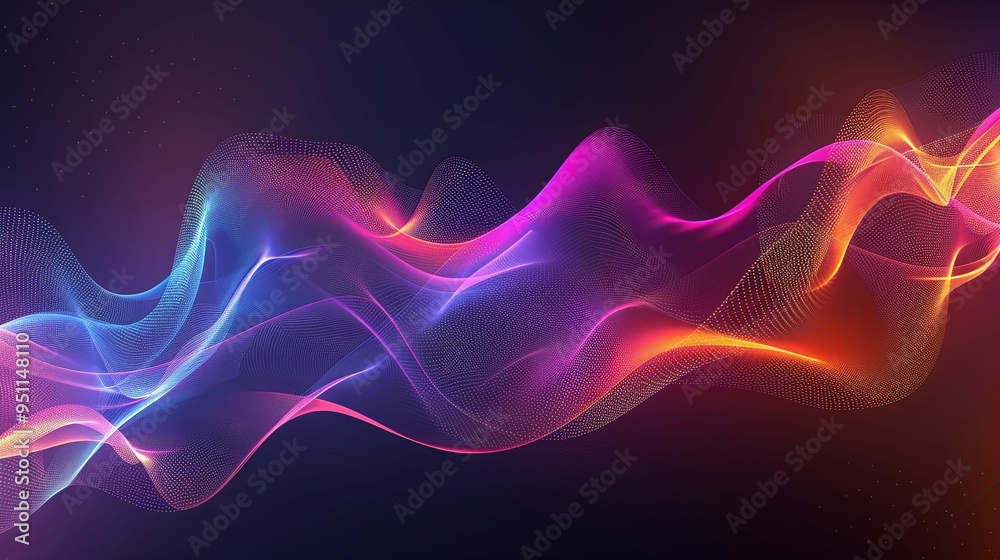 Vibrant Wave Lines. Abstract Colorful Wave Lines on a Black Background Concept Vibrant Wave Lines. Abstract Colorful Wave Lines on a Black Background Concept