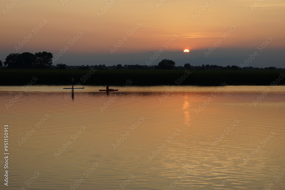 Fototapeta premium sunset on the river