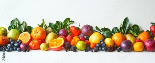 A colorful variety of fresh fruits and vegetables.