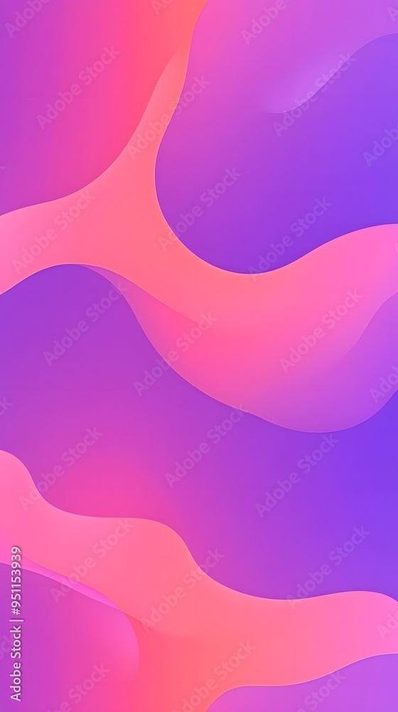 Fototapeta premium Wave Gradient, Pink and Purple Shapes, Abstract Image, Texture, Pattern Background, Wallpaper, Cover and Screen for Smartphone, PC, Laptop, 9:16 and 16:9 Format