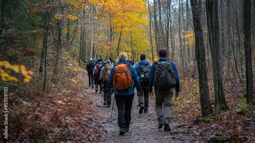 Autumn Hike in Lush Forest Wilderness photo