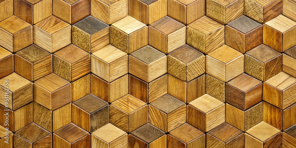 Assorted oak tiles forming a mosaic masterpiece with geometric patterns in warm golden hues Assorted oak tiles forming a mosaic masterpiece with geometric patterns in warm golden hues