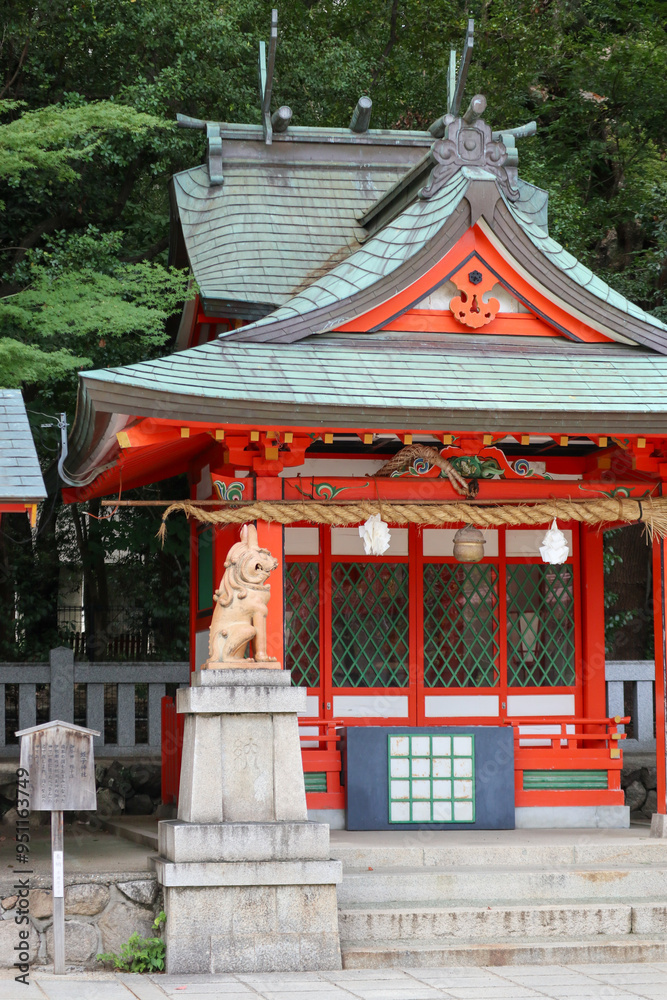 Temple in Japan with traditional Japanese ornaments Temple in Japan with traditional Japanese ornaments