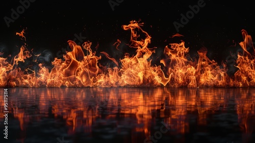 Blazing Fire Reflection