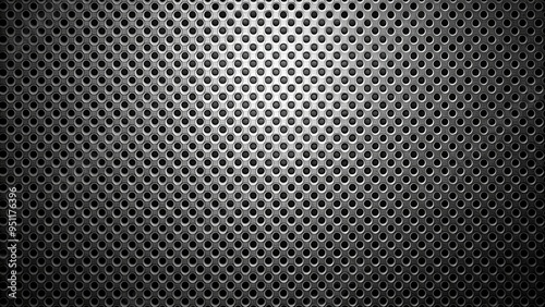 Wallpaper Mural Black perforated metal background texture with small holes, perfect for industrial or modern design projects Torontodigital.ca