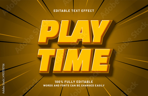 play time editable text effect in speed and kids text style