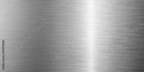 Brushed steel or aluminum metal surface with subtle grainy texture for industrial, modern background design