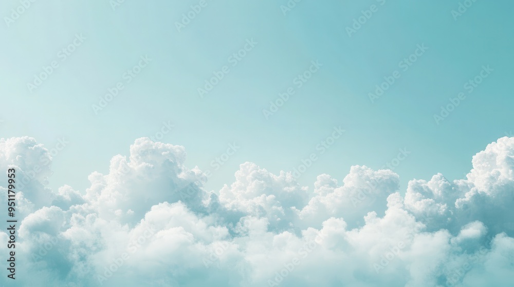 White Fluffy Clouds in a Light Blue Sky - Abstract Nature Background White Fluffy Clouds in a Light Blue Sky - Abstract Nature Background