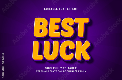 best luck editable text effect in speed and kids text style
