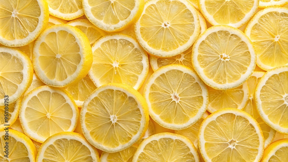 Pattern of fresh lemon slices close up Pattern of fresh lemon slices close up