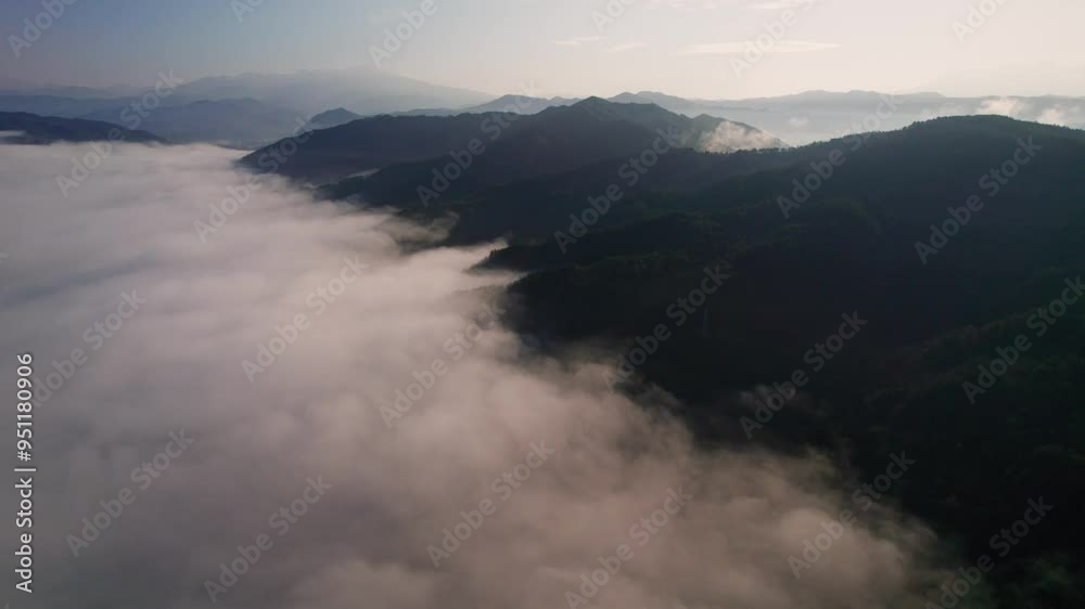 Aerial Image of Hike-Friendly Mountains and a Sea of Clouds Aerial Image of Hike-Friendly Mountains and a Sea of Clouds