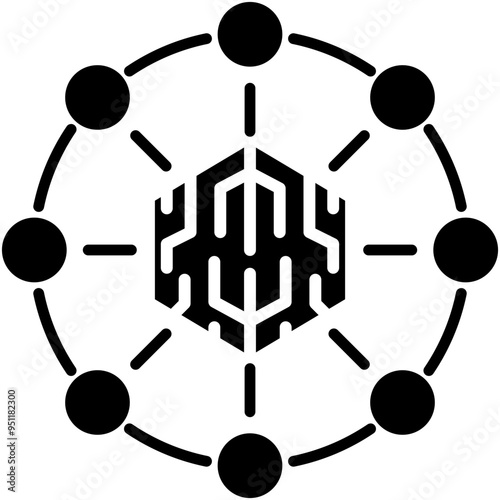 Defi Icon. Decentralized Finance Crypto Pictogram Graphic Illustration. Isolated Simple Solid Icon For Infographic, App and Web Button.