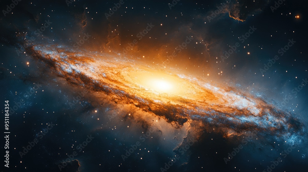A galaxy viewed from afar, with swirling clouds of gas and stars, creating a sense of scale and wonder with clear space for text. A galaxy viewed from afar, with swirling clouds of gas and stars, creating a sense of scale and wonder with clear space for text.