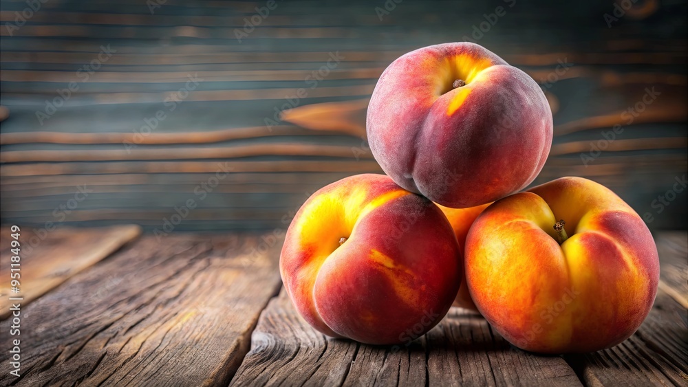 Close up of stomach with three ripe peaches stacked on top