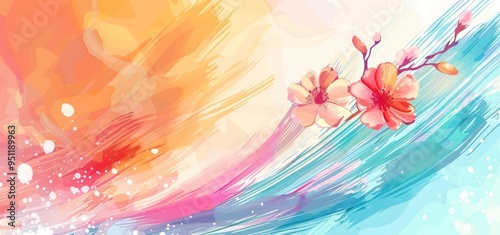 Abstract Floral Watercolor Background