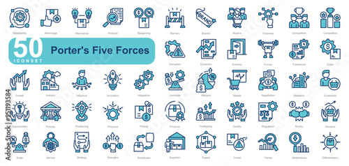 Porter's Five Forces iconset 