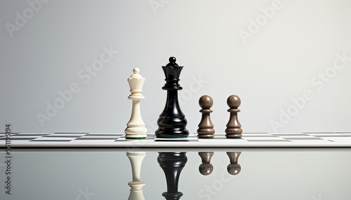 an image of a chess piece which is placed next to a mirror photo