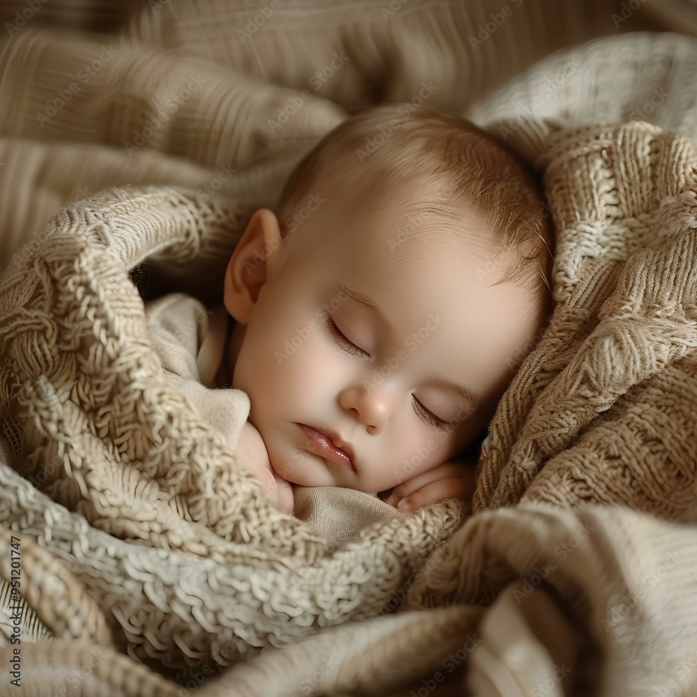 A close up of a baby wrapped in a blanket A close up of a baby wrapped in a blanket