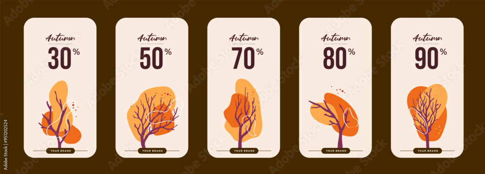 Autumn Gift sale promotion Coupon banner abstract background template. Elegant Autumn Voucher Design.