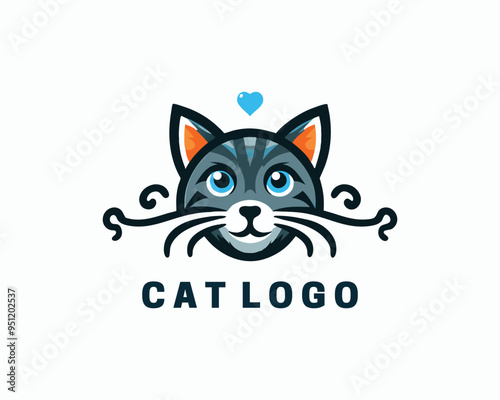 Cat logo design icon symbol vector illustration