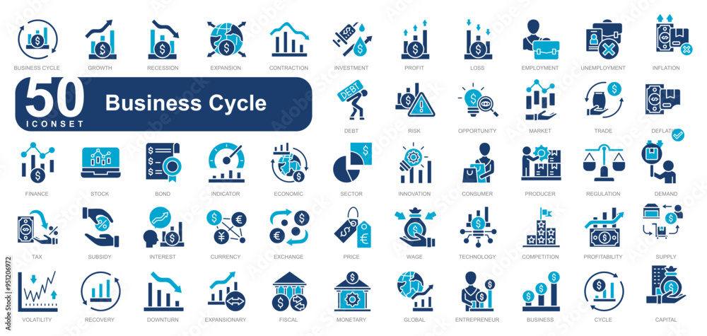 Business cycle iconset Business cycle iconset