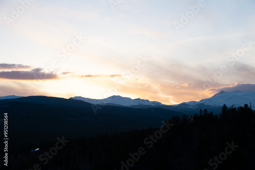 Last light over the rocky mountains