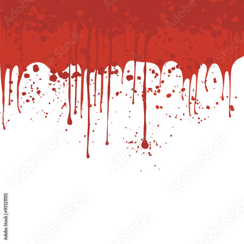 Red paint background. Blood splatter background with copy space on bottom.