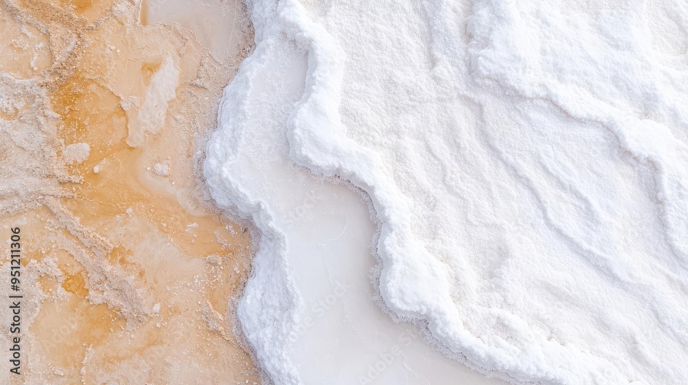 Obraz premium Aerial view of salt works at Useless Loop, presenting an abstract industrial panorama.